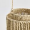 Lampáš z morskej trávy a skleneným svietnikom s LED sviečkou- 36 cm – prenájom svadobnej výzdoby, Led lampy,svietniky, lustre