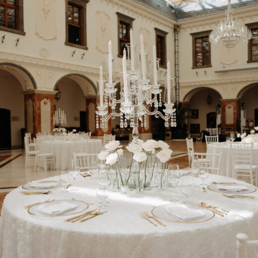 Šifónový obrus ivory – okrúhly – prenájom svadobnej výzdoby, Obrusy, štóly, látky (2)