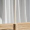 Vysoký travertínový svietnik s matným povrchom na kónickú sviečku. – prenájom svadobnej výzdoby, Led lampy,svietniky, lustre,