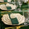 Látkový príručník – emerald green – prenájom svadobnej výzdoby, Látkové obrúsky / príručníky (4)